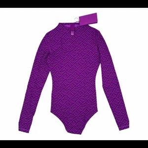 Brand new fendi skims purple long sleeve body suit